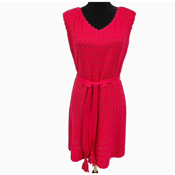 Vintage Caledonia 60's Pink Knitted‎ Midi Sweater Dress Career Size 6